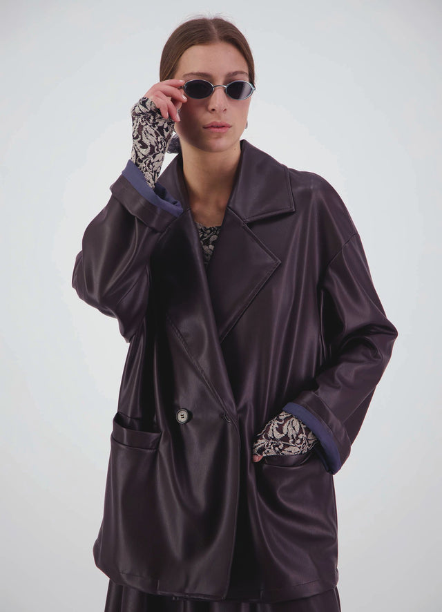 Already There Jacket -Chocolate Leatherette