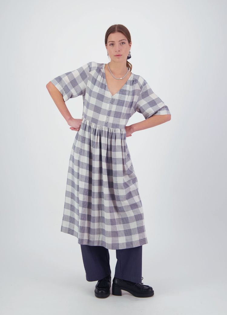 We'll See Stars Dress - Wool Blend Check