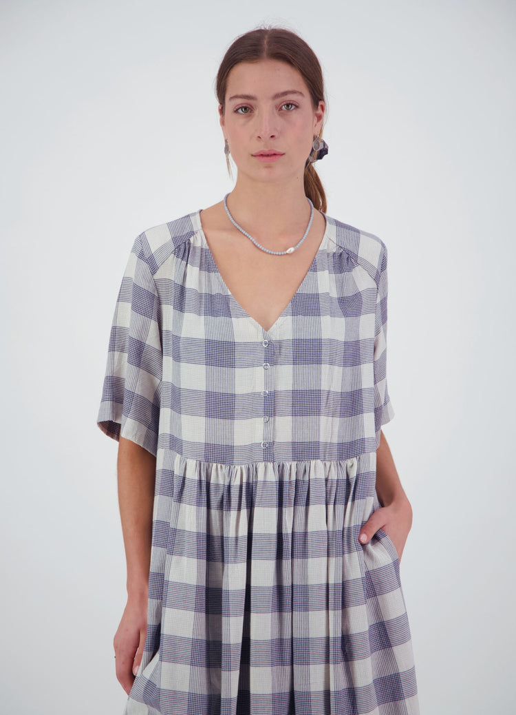We'll See Stars Dress - Wool Blend Check