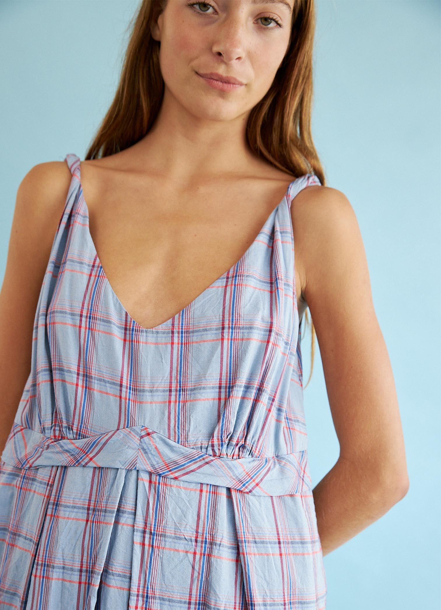 Nothing is Better Dress - Cornflower Check Cotton