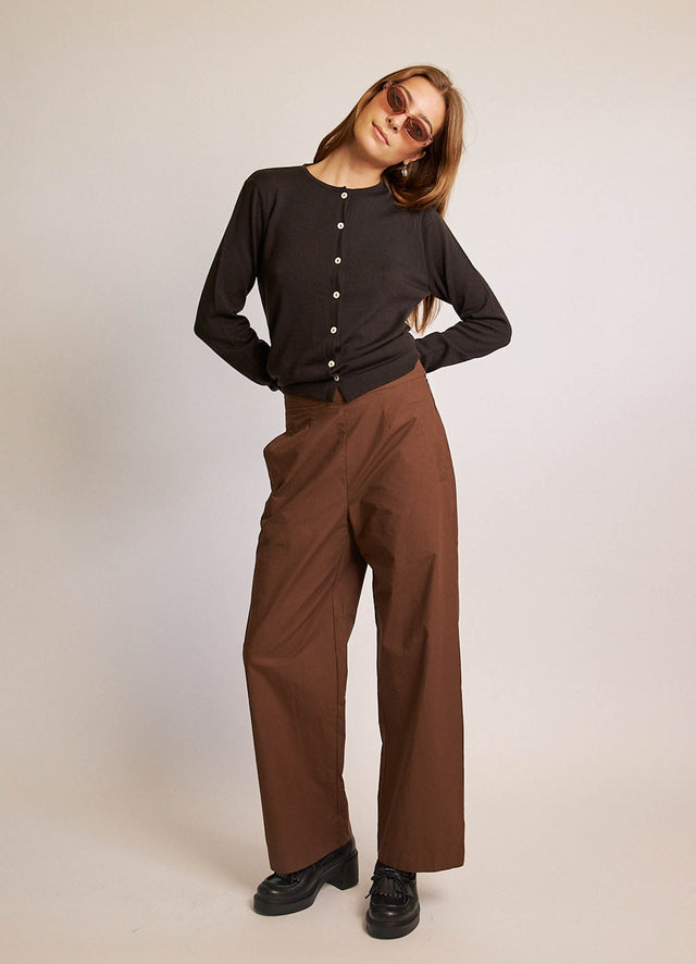 Part of Your World Pant - Brown Sandwashed Cotton