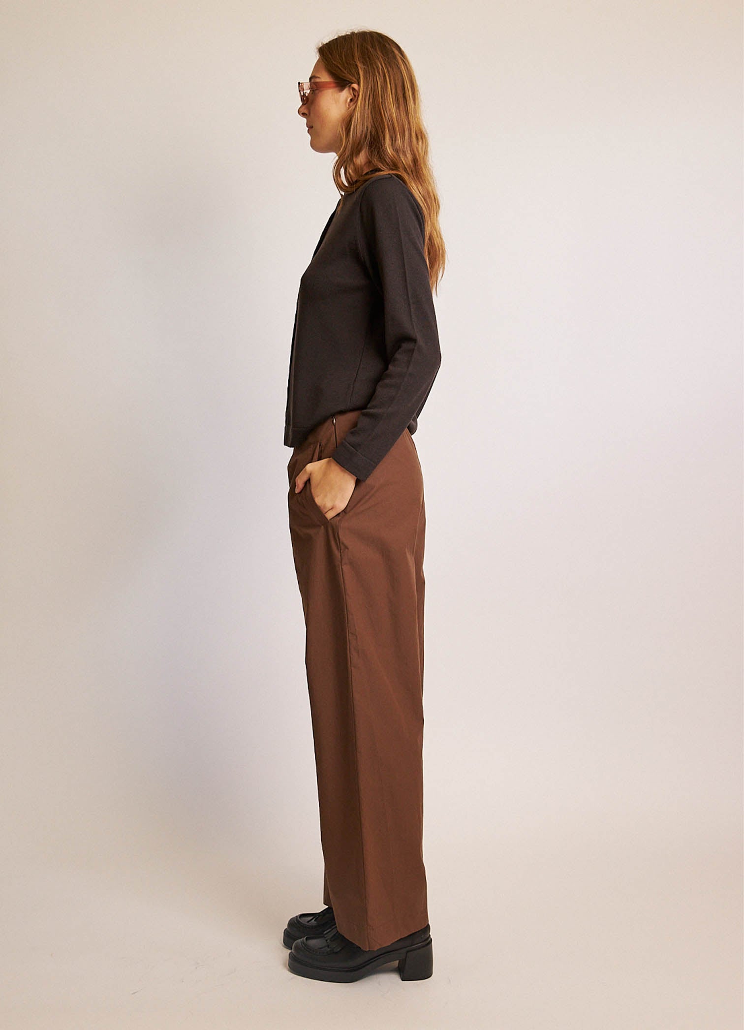 Part of Your World Pant - Brown Sandwashed Cotton