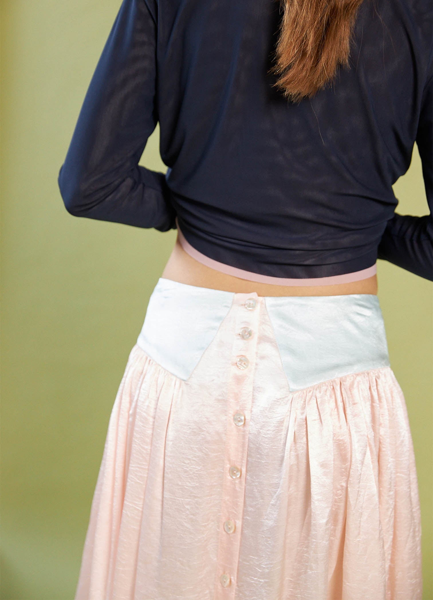 Sing It Loud Reversible Skirt - Blush Washed Satin