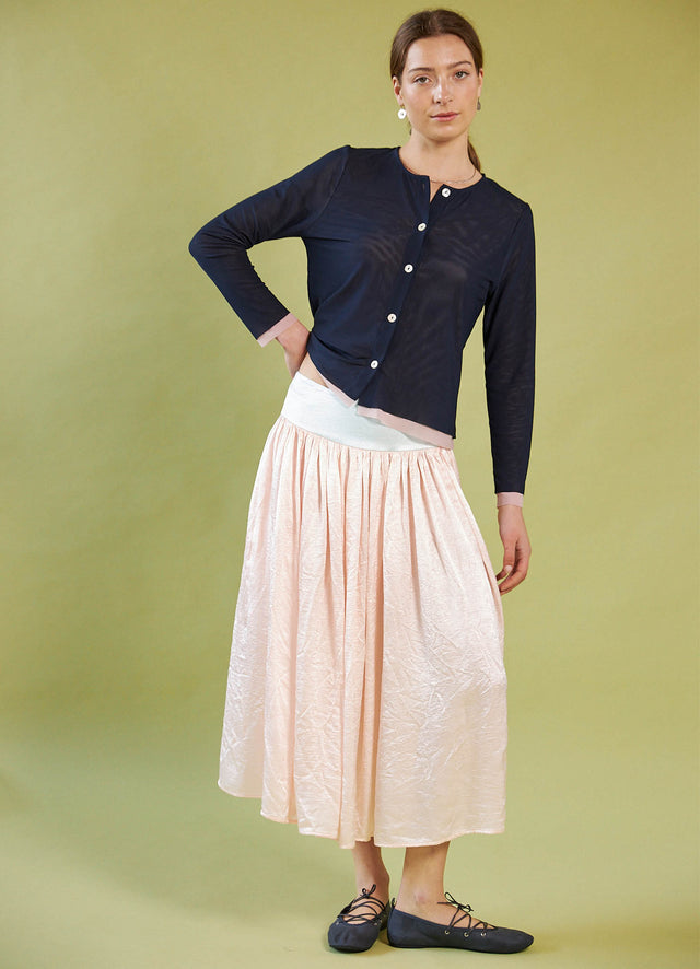 Sing It Loud Reversible Skirt - Blush Washed Satin