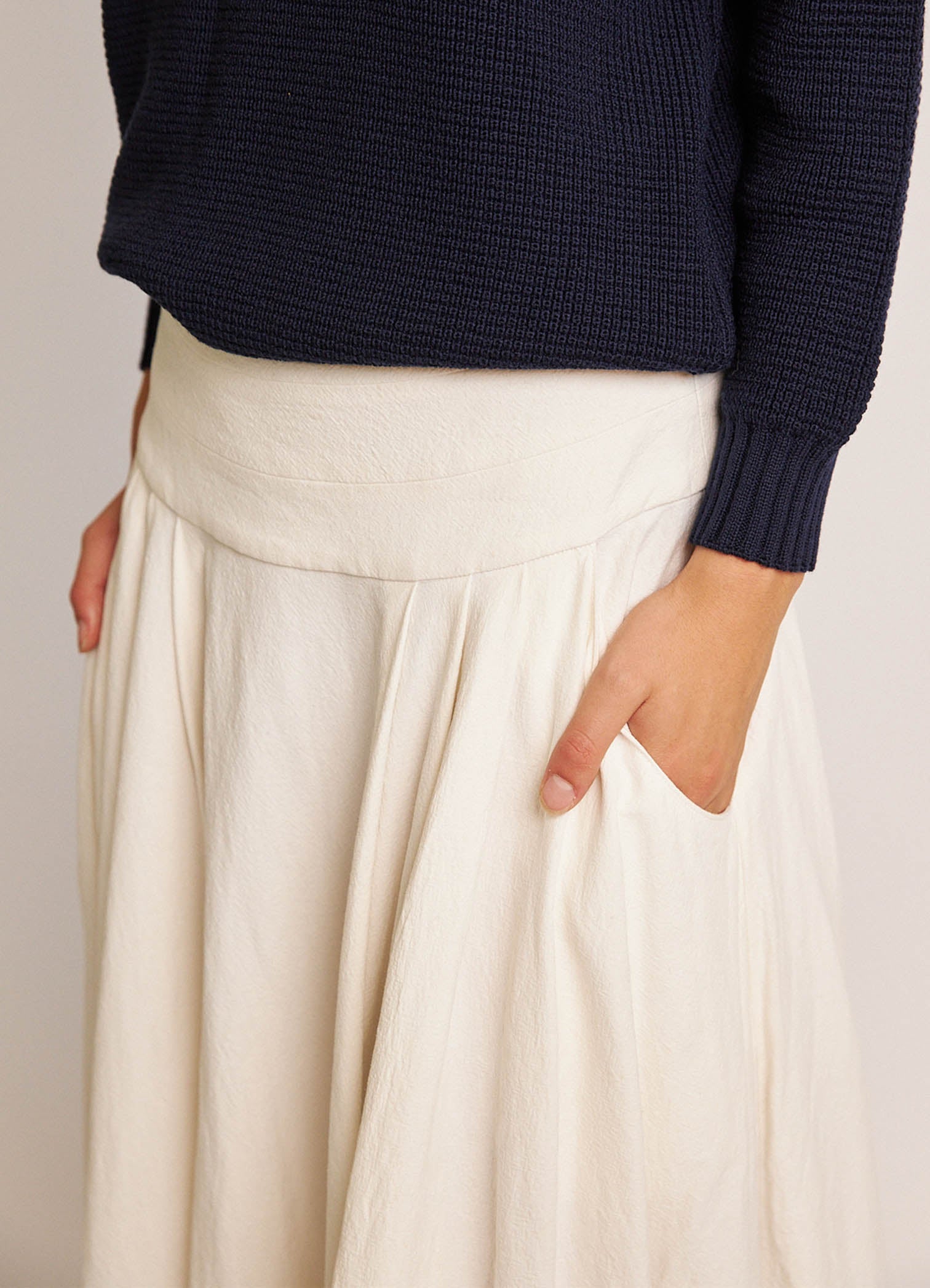 Some People Say Skirt - Textured White Cotton