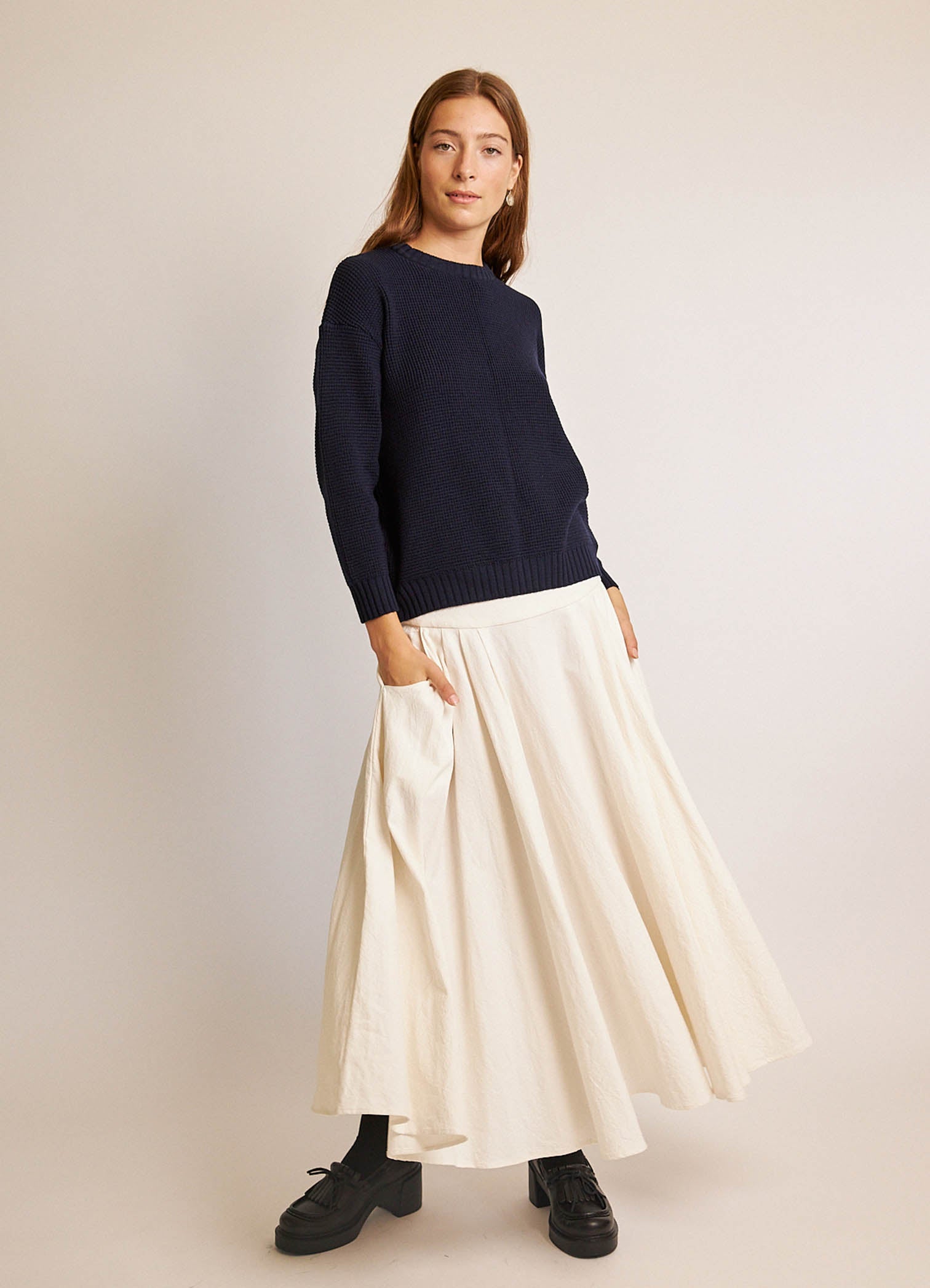 Some People Say Skirt - Textured White Cotton