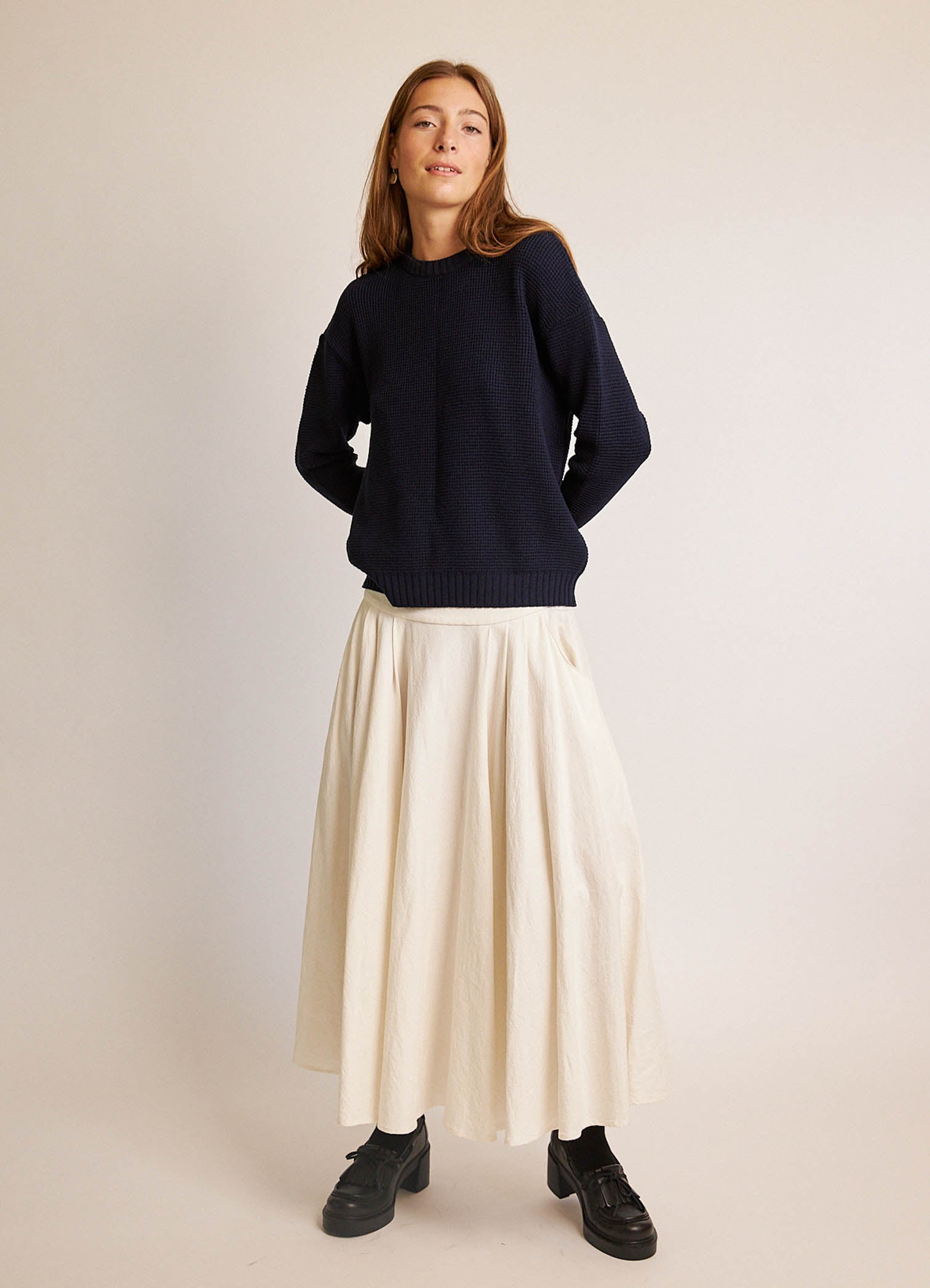 Some People Say Skirt - Textured White Cotton