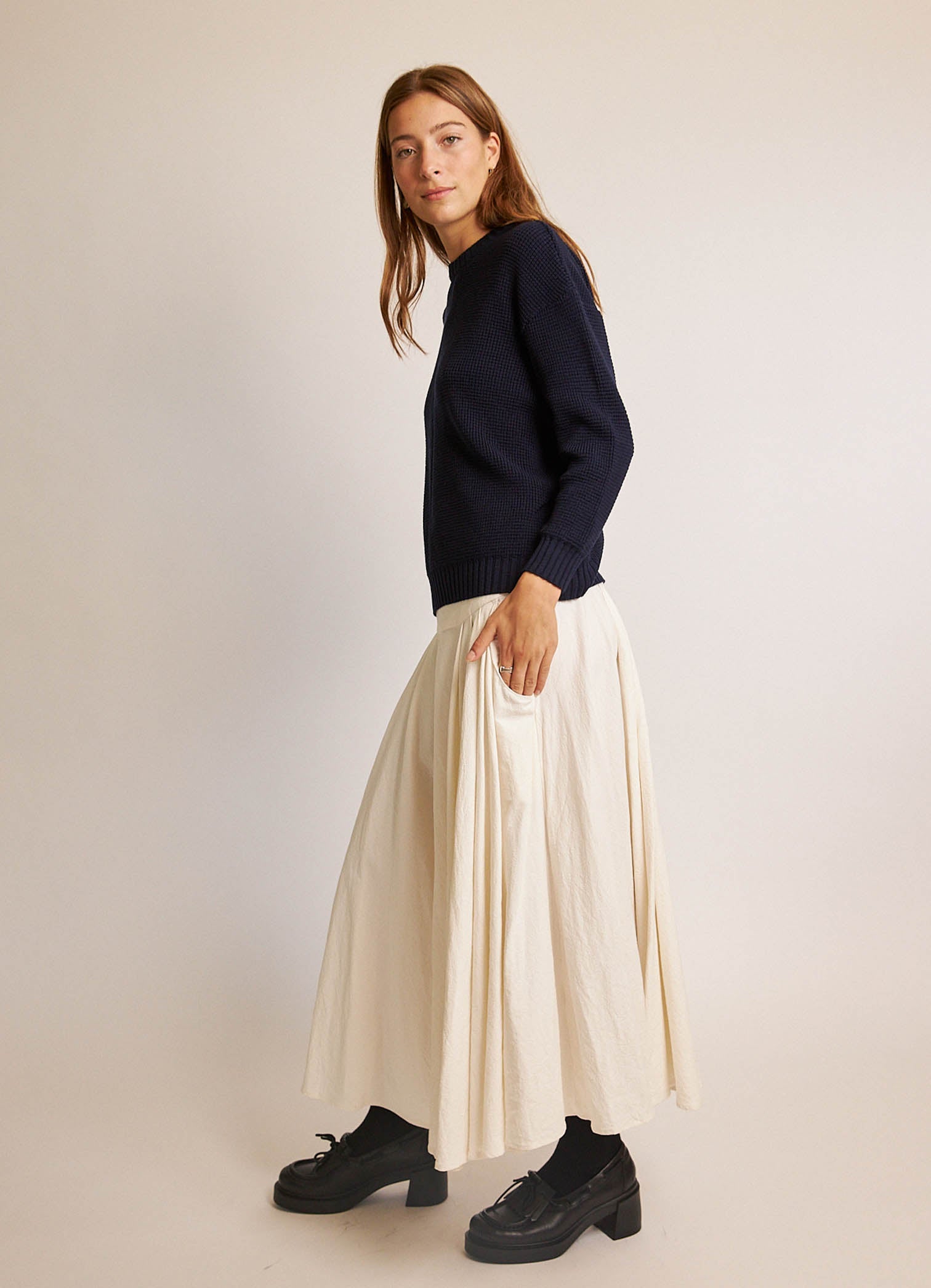 Some People Say Skirt - Textured White Cotton