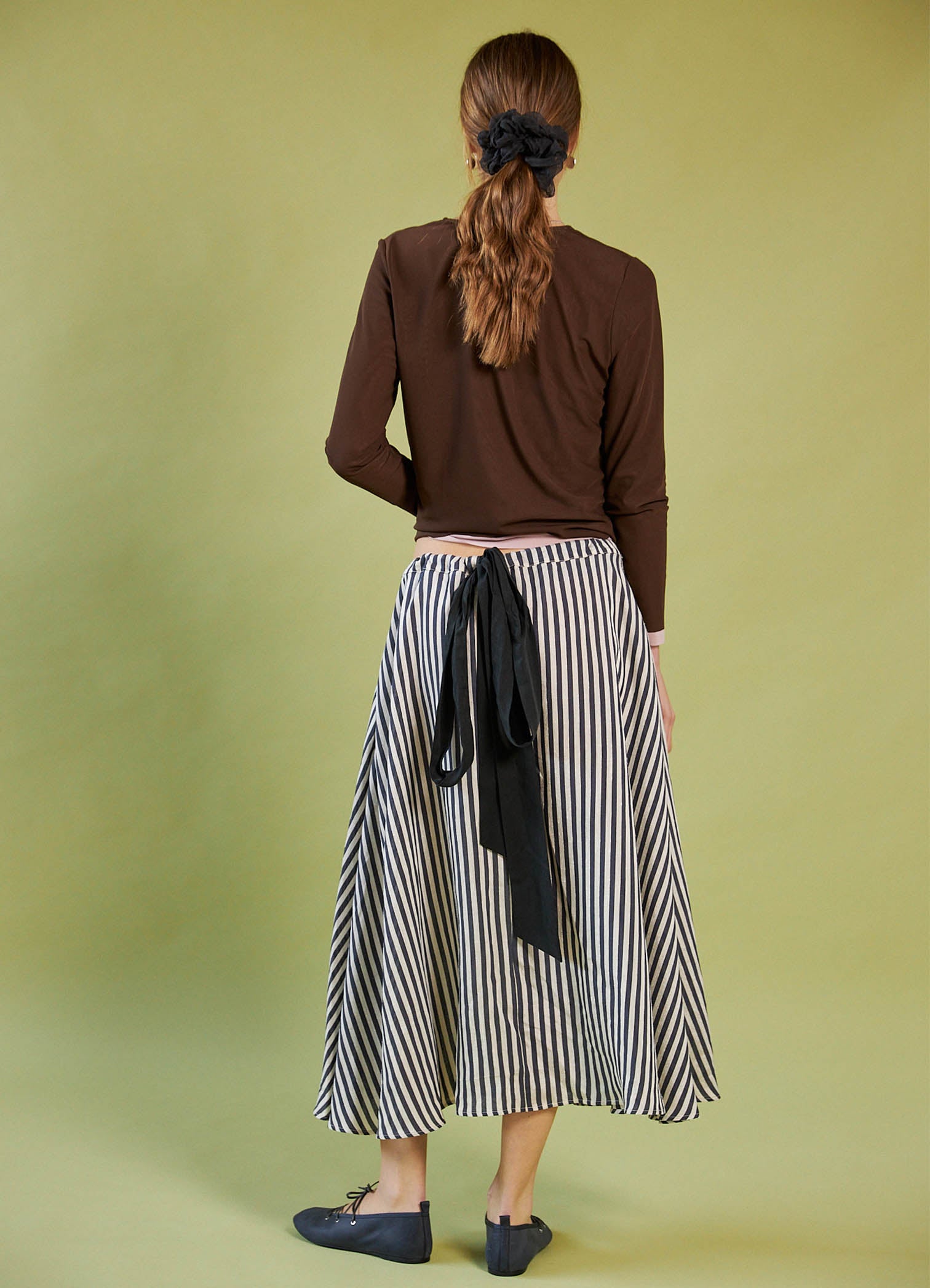 Window in Your Heart Skirt - Silk Viscose Stripe