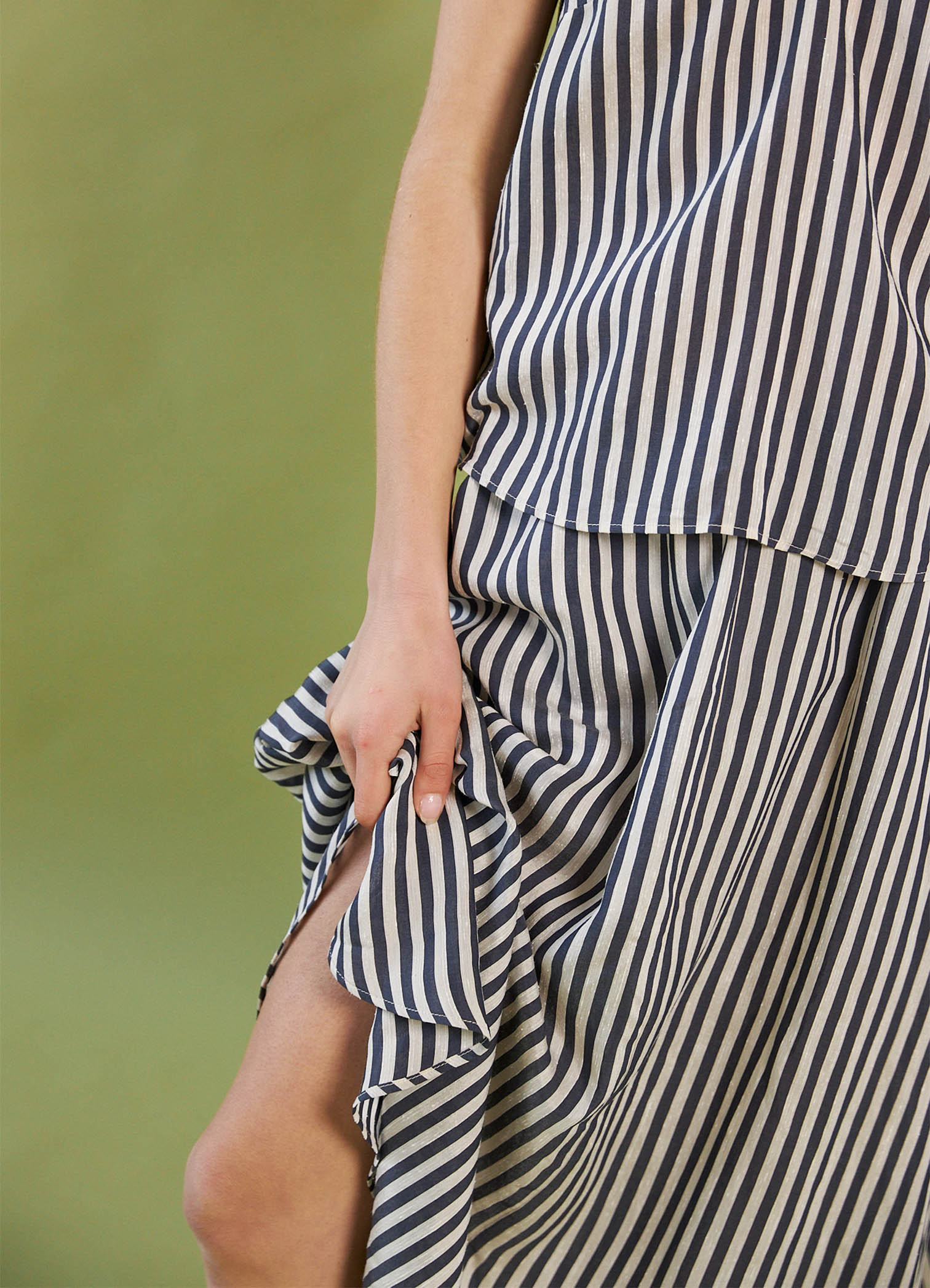 Window in Your Heart Skirt - Silk Viscose Stripe