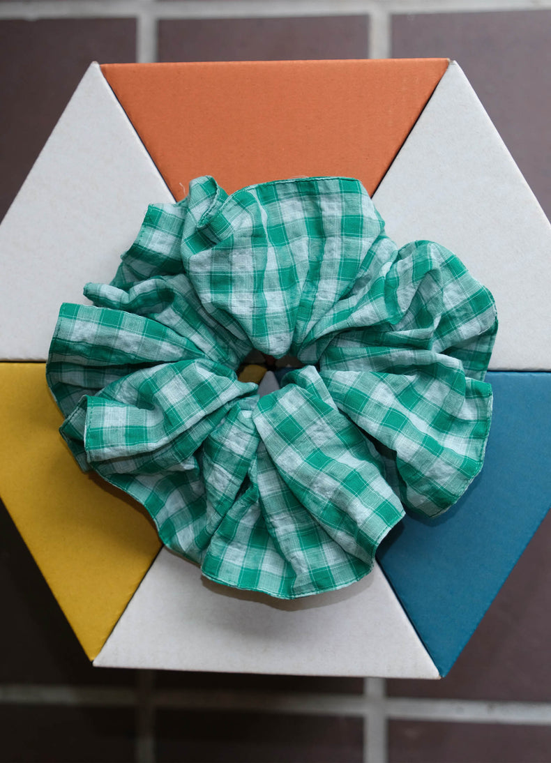 Scrunchie - French Green Check