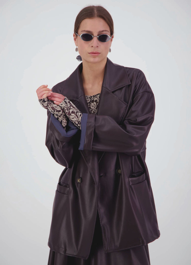 Already There Jacket -Chocolate Leatherette