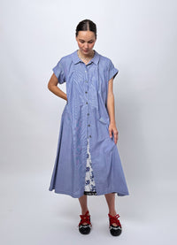 Dream Operator Dress - Pinstripe Cotton
