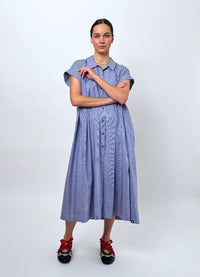 Dream Operator Dress - Pinstripe Cotton