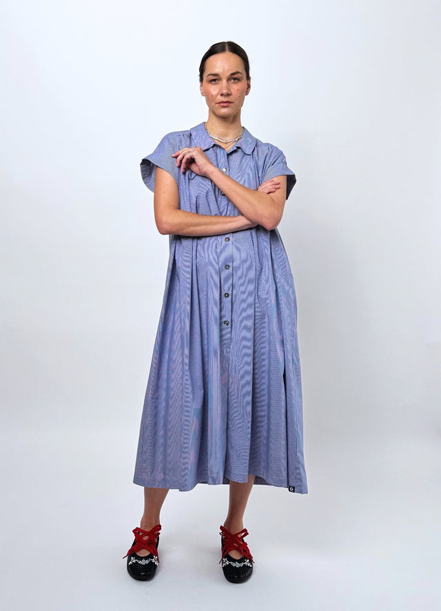 Dream Operator Dress - Pinstripe Cotton