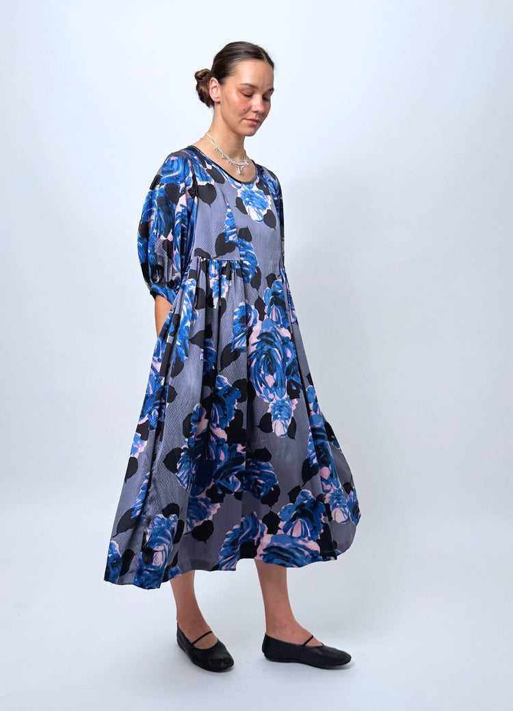 Happy All Day Dress - Hammered Silk Flowers