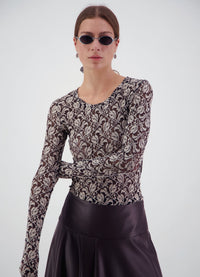 Walk Lightly Top - Black and Cream Lace