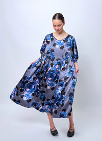 Happy All Day Dress - Hammered Silk Flowers