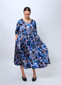 Happy All Day Dress - Hammered Silk Flowers