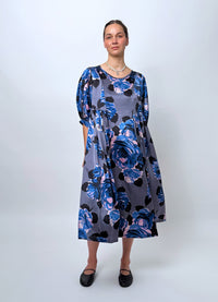 Happy All Day Dress - Hammered Silk Flowers