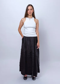 Remain in Light Skirt - Black Sand Washed Cupro