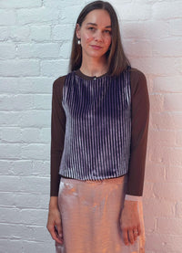 Sudden Miracles - Stripe Velvet Top