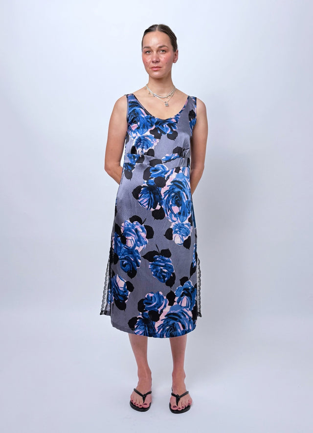 This is the Moment Lace Slip Dress - Silk Flowers