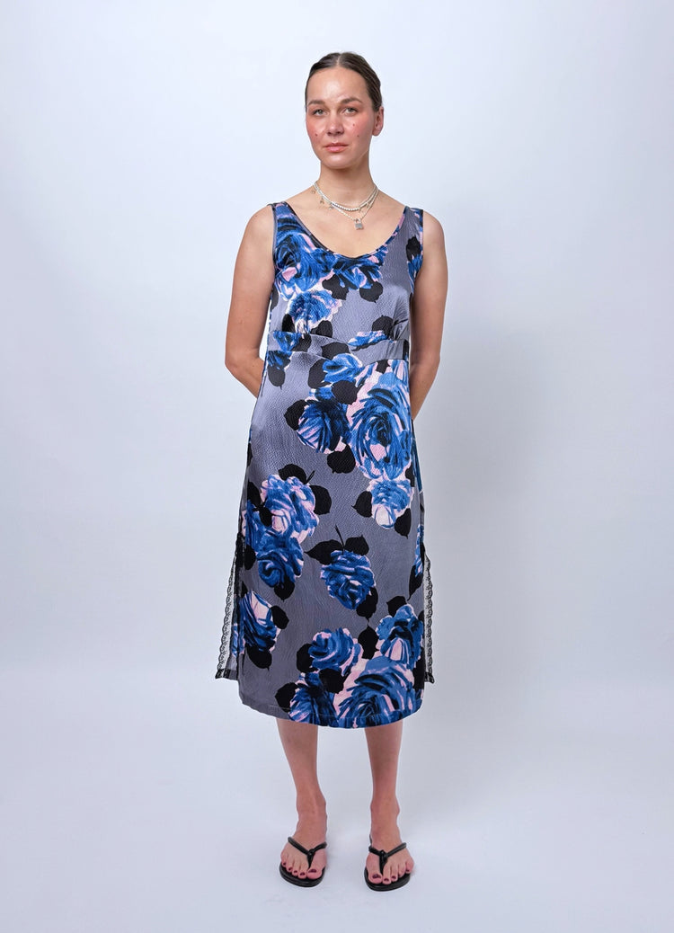 This is the Moment Lace Slip Dress - Silk Flowers