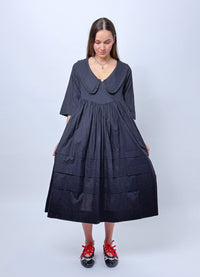 Run the World Dress - Black Cotton Voile