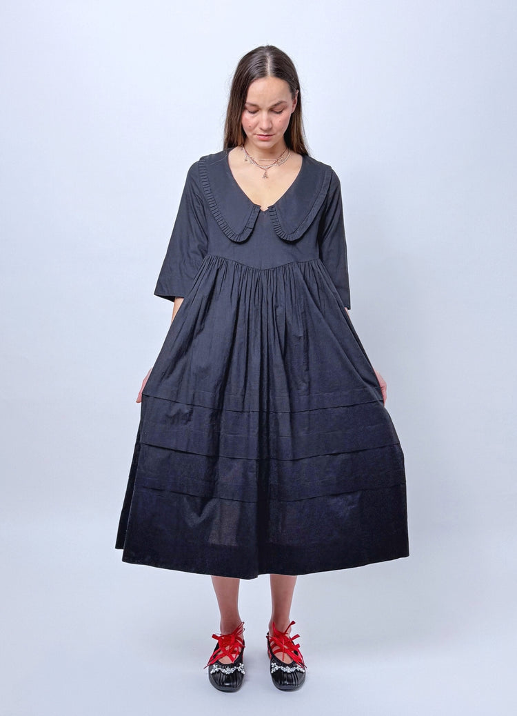Run the World Dress - Black Cotton Voile