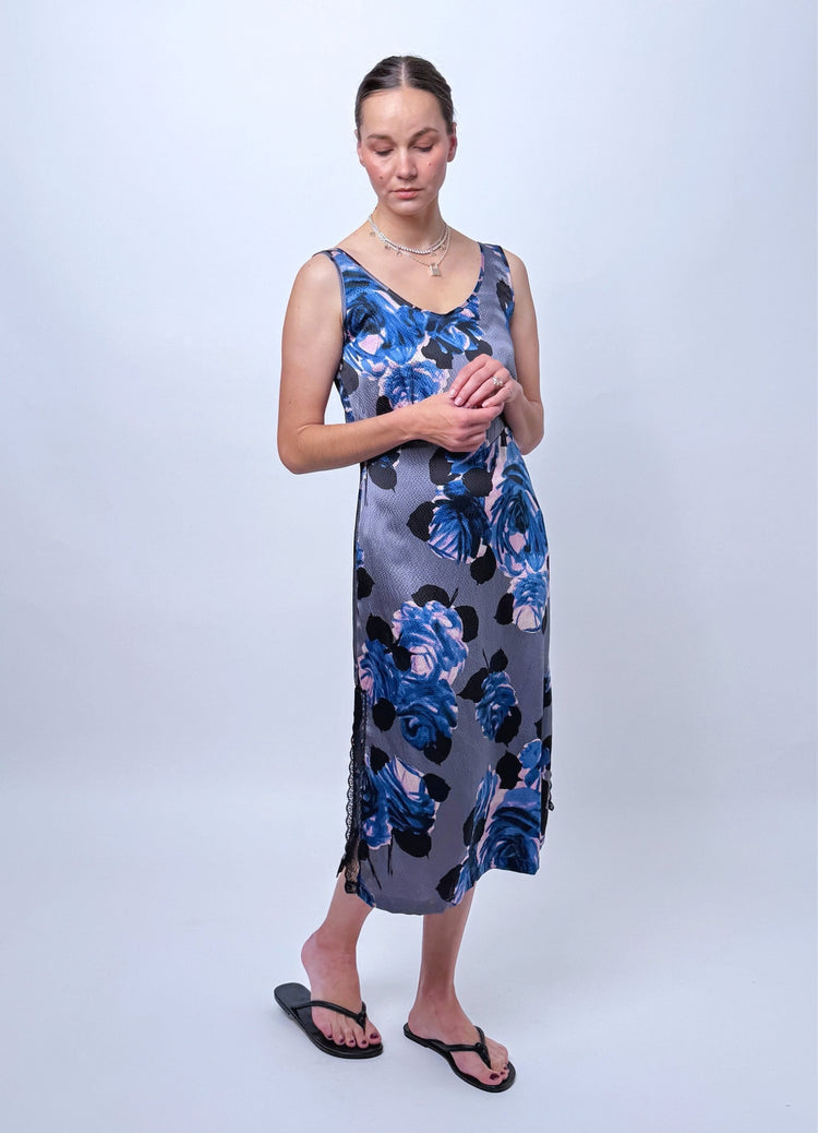 This is the Moment Lace Slip Dress - Silk Flowers