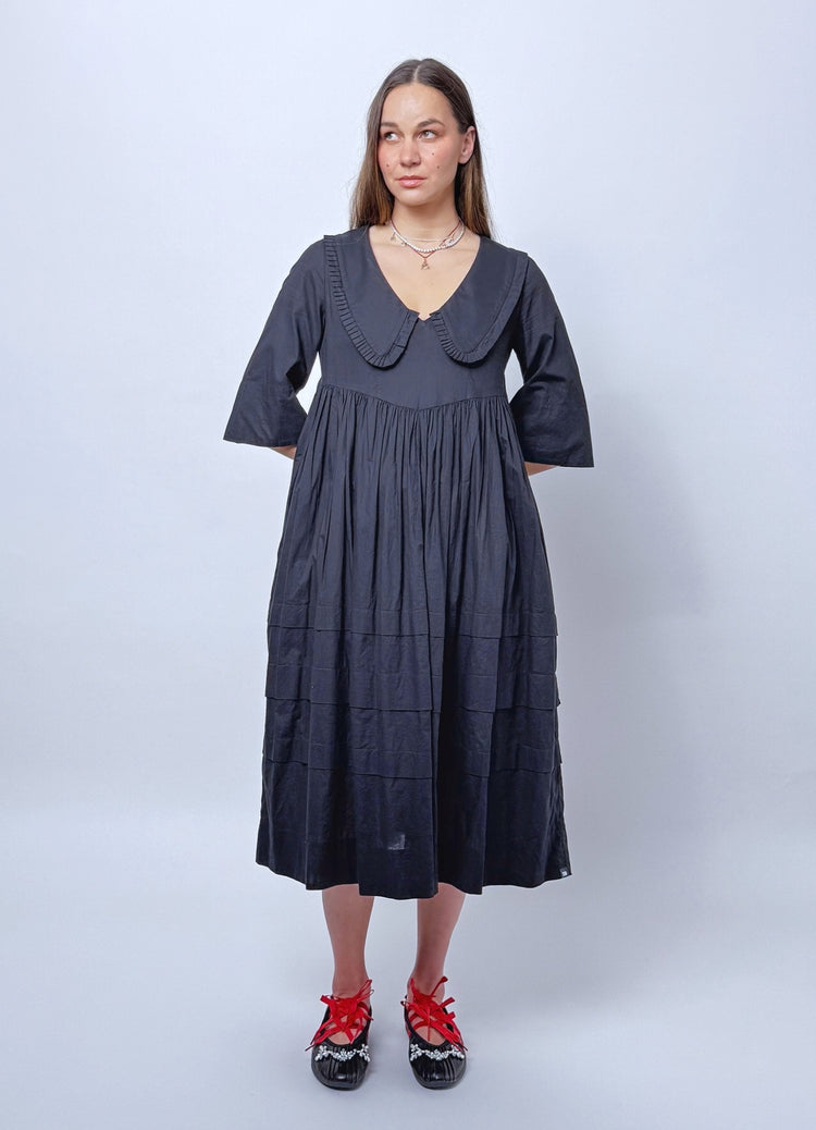 Run the World Dress - Black Cotton Voile