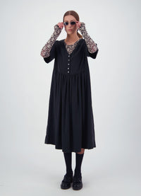 We'll See Stars Dress - Black Sand Wash Cupro