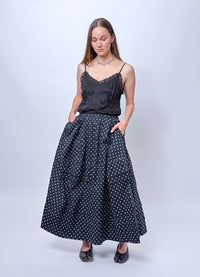 Remain in Light Skirt - Black Cotton Spots