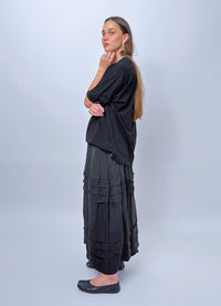 Remain in Light Skirt - Black Sand Washed Cupro