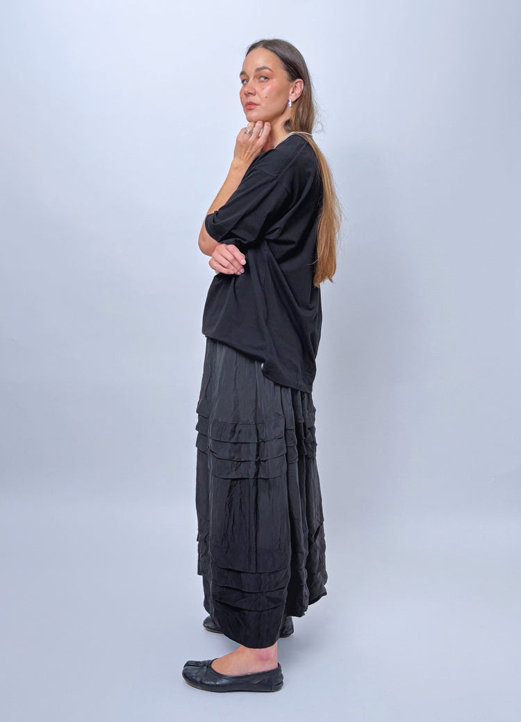 Remain in Light Skirt - Black Sand Washed Cupro