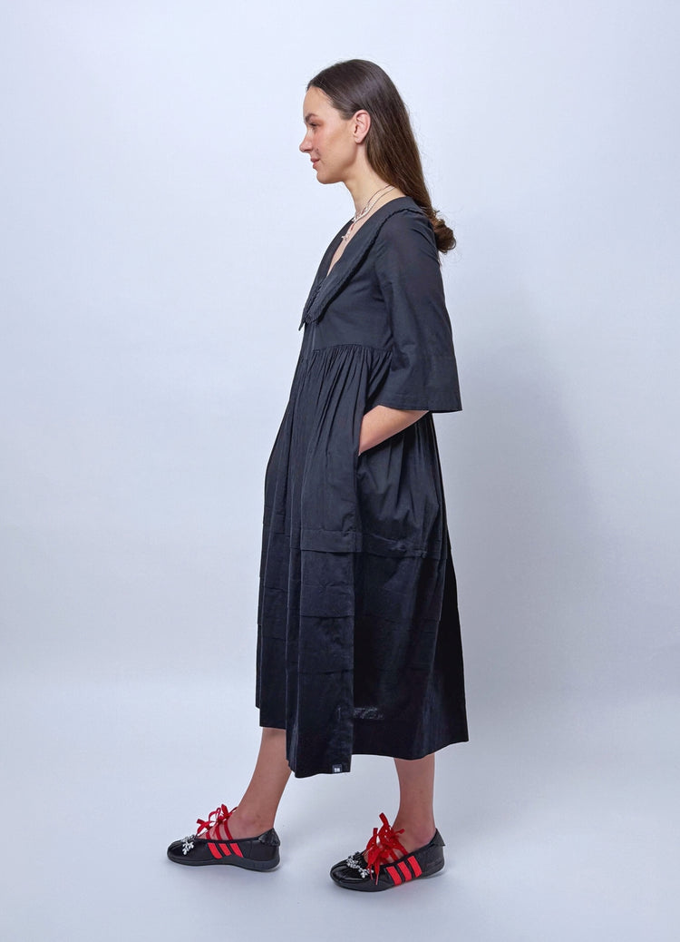 Run the World Dress - Black Cotton Voile