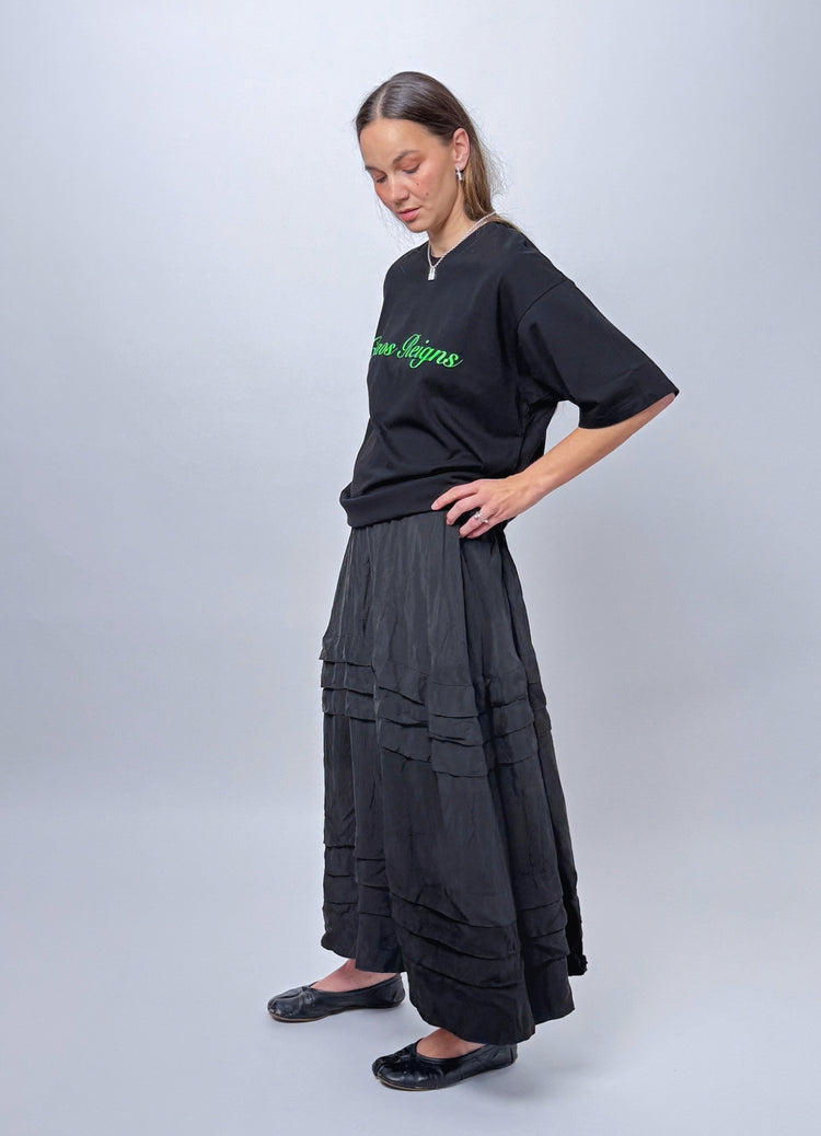Remain in Light Skirt - Black Sand Washed Cupro