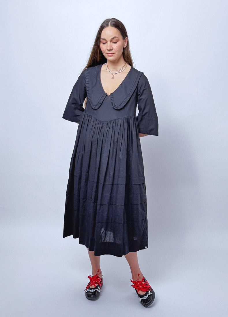 Run the World Dress - Black Cotton Voile