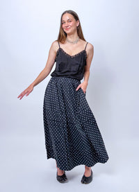 Remain in Light Skirt - Black Cotton Spots