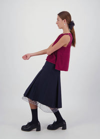 Everything Works Out Pleated Skirt - Navy Check