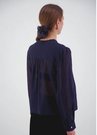 Here Comes Life Blouse - Navy Crinkle Cotton