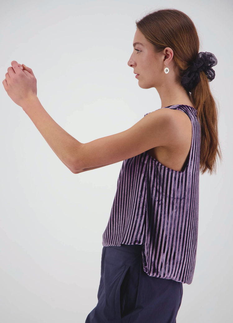 Sudden Miracles - Stripe Velvet Top