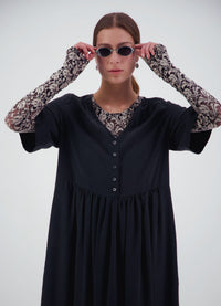 We'll See Stars Dress - Black Sand Wash Cupro