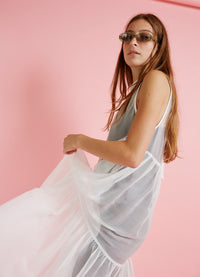 And She Was Dress - White Silk Organza