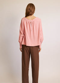 City of Dreams Blouse - Pink Viscose Wool