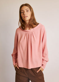City of Dreams Blouse - Pink Viscose Wool