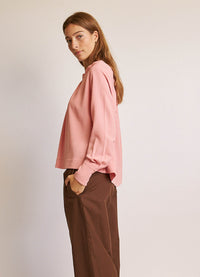 City of Dreams Blouse - Pink Viscose Wool