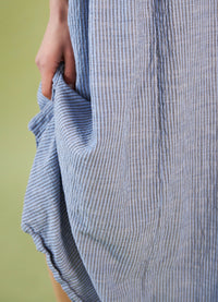 Dreaming With You Dress - Blue Washed Cotton Stripe