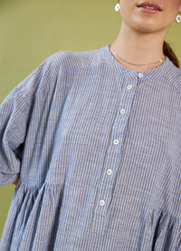 Dreaming With You Dress - Blue Washed Cotton Stripe